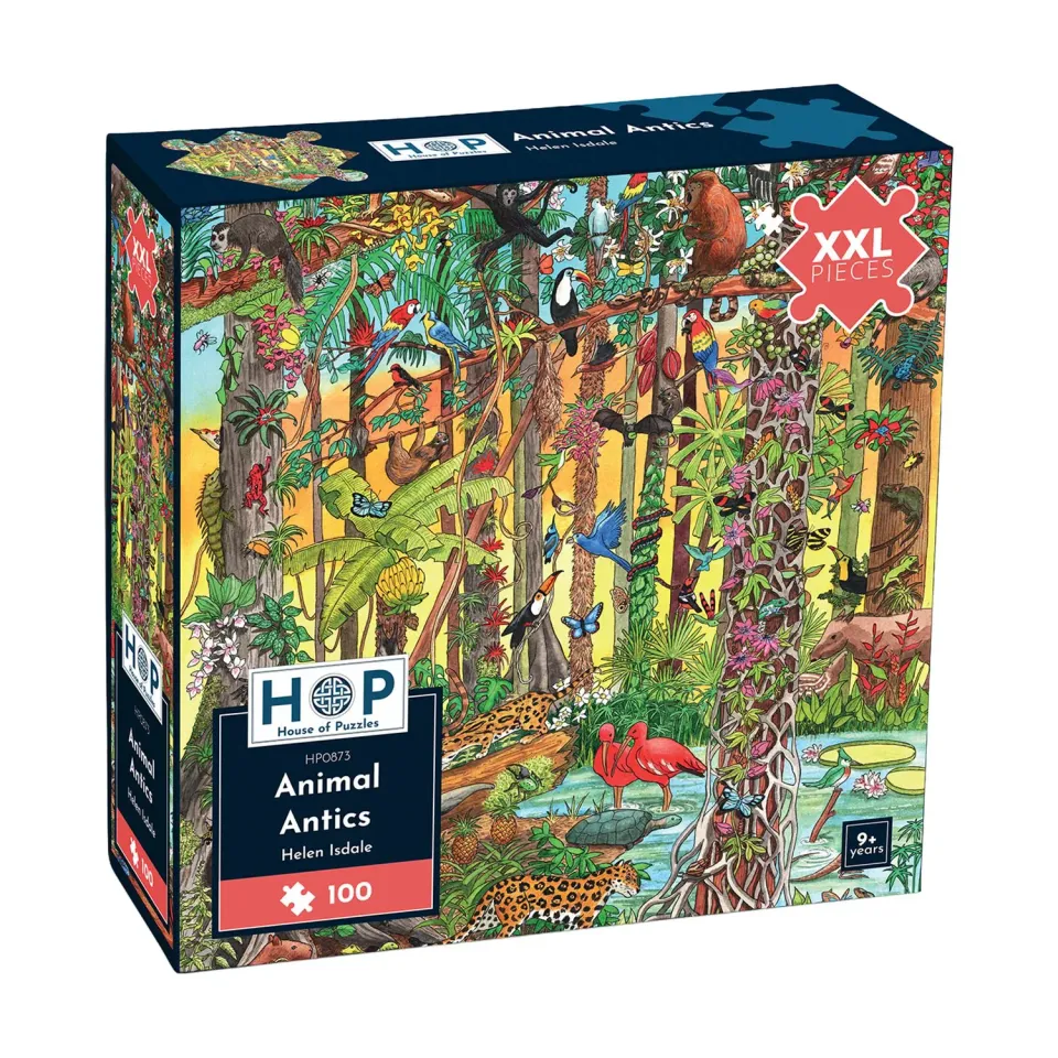 House of Puzzle Animal Antics 100 brikker puslespil XXL dyr
