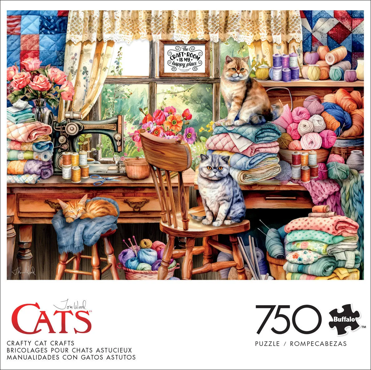 Buffalo Games Cats Crafty Cat Crafts puslespil 750 brikker katte
