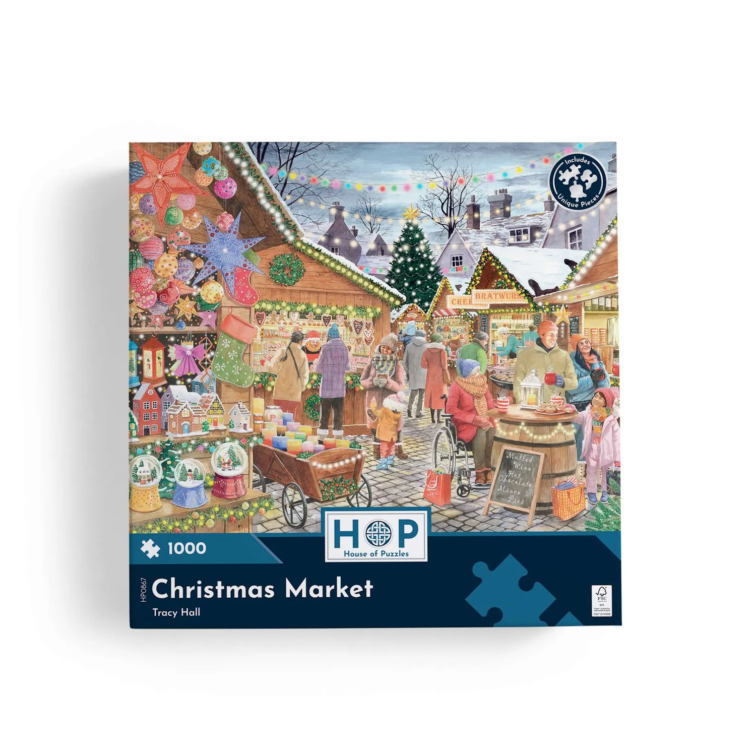House of Puzzles Christmas Market puslespil 1000 brikker jul