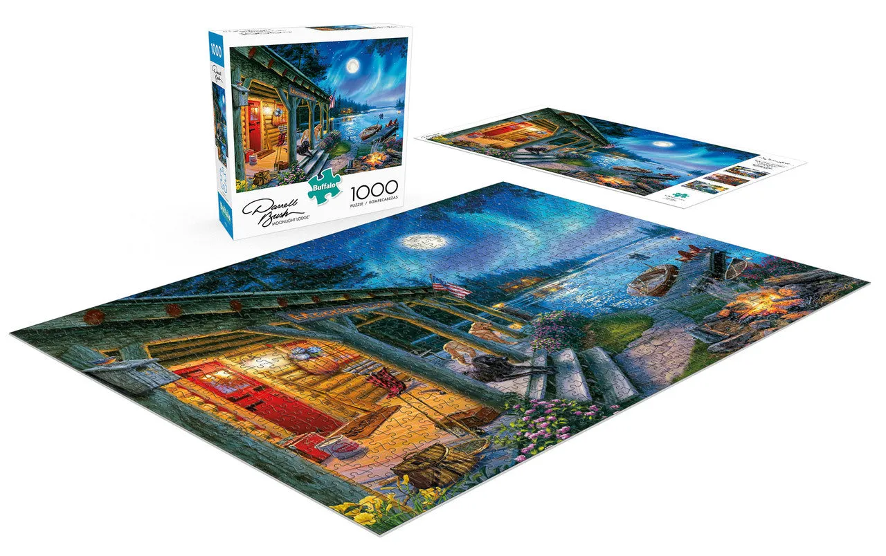 Buffalo Games Moonlight Lodge puslespil 1000 brikker måneskin