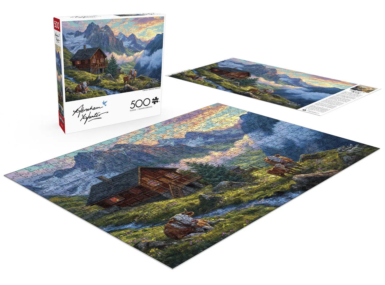 Buffalo Games Alpine Farm puslespil 500 brikker bjerglandskab