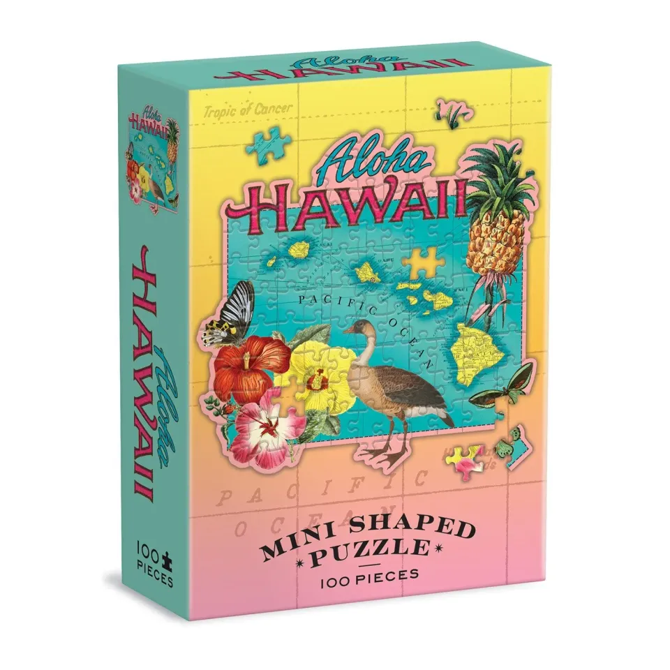 Galison Wendy Gold Hawaii mini puslespil 100 brikker formet