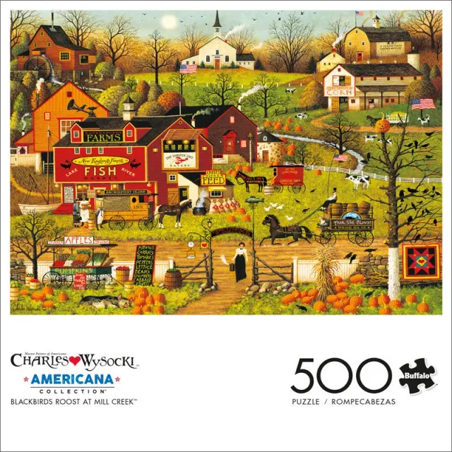 Buffalo Games Blackbirds Roost Mill Creek puslespil 500 byliv