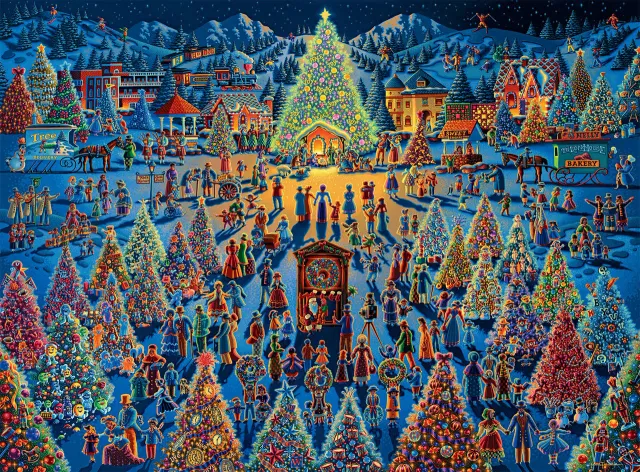 Buffalo Games Eric Dowdle Festival of Trees puslespil 1000 brikker jul