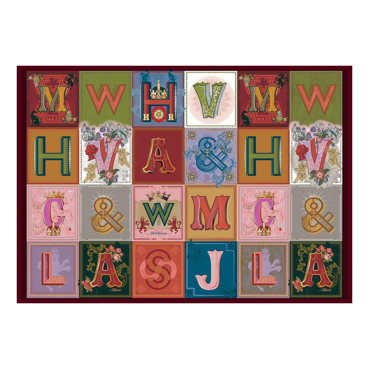 House of Puzzle Royal Monograms puslespil 1000 brikker kongelig