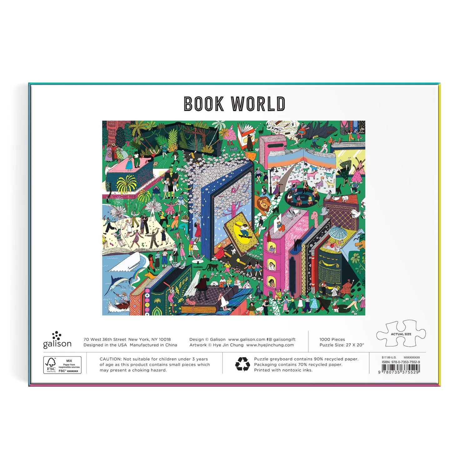 Galison Book World puslespil 1000 brikker litteraturmotiv