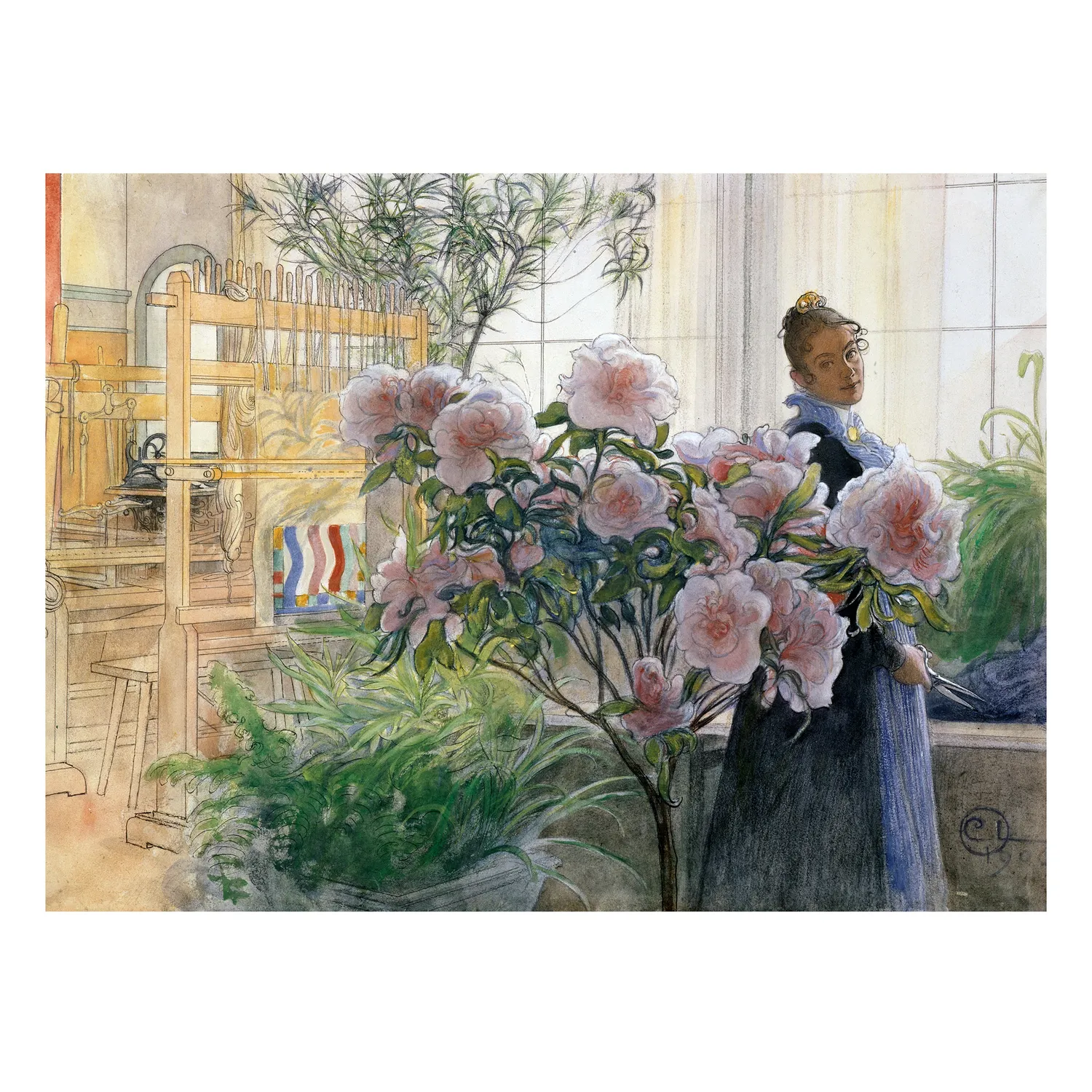 Pomegranate Carl Larsson 2027 vægkalender akvarel