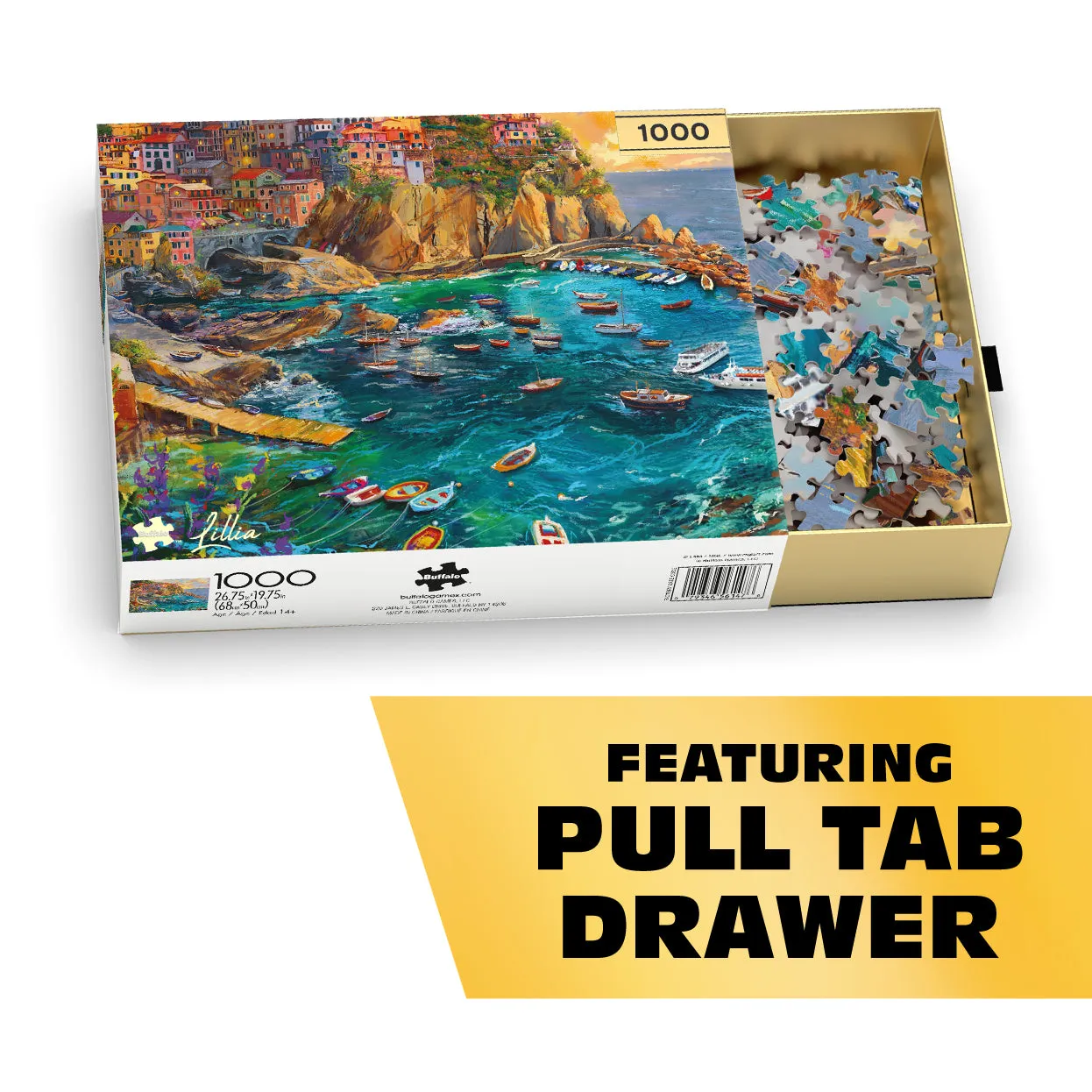 Buffalo Games Gold Cinque Terre Seas puslespil 1000 brikker kyst