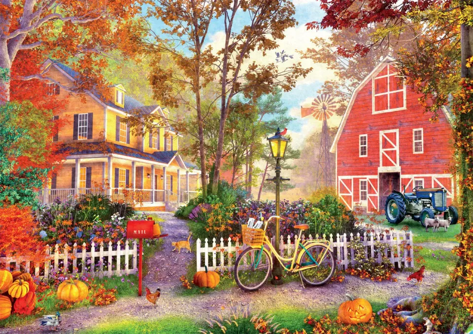 Buffalo Games Country Life Autumn Farmhouse puslespil 500 brikker efterår