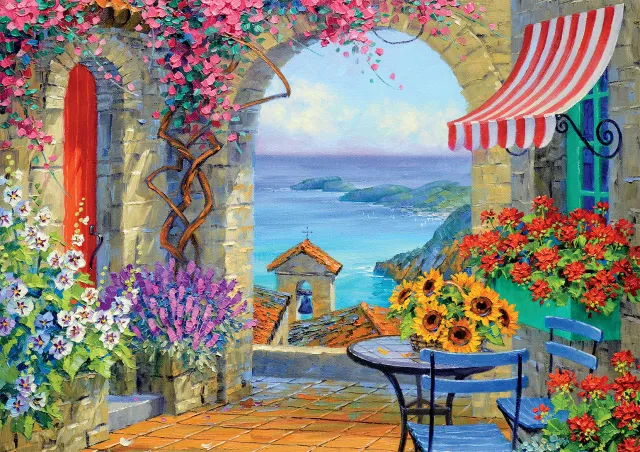 Buffalo Games Vivid Warmth of the Mediterranean puslespil 300 store brikker