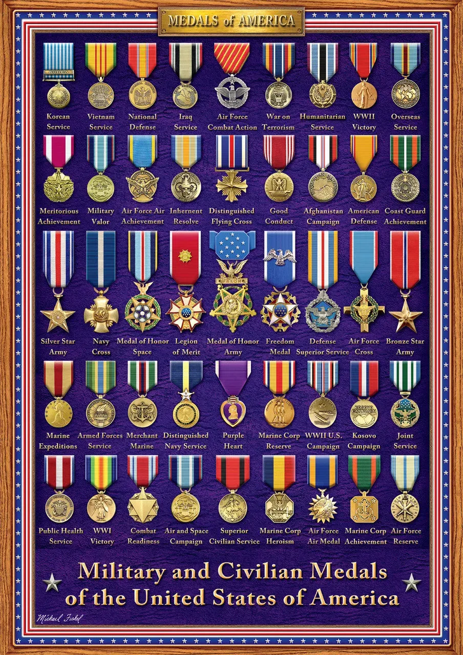 Buffalo Games Old Glory Medals of America puslespil 500 brikker