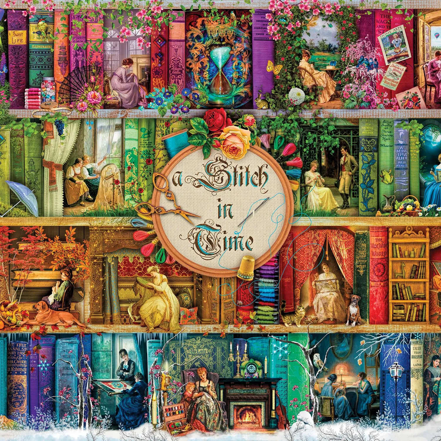 House of Puzzles A Stitch In Time puslespil 1000 brikker vintage syrum