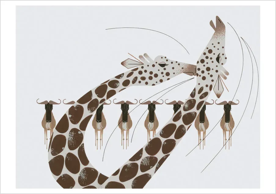 Pomegranate Charley Harper Neck and Neck kort enkelt