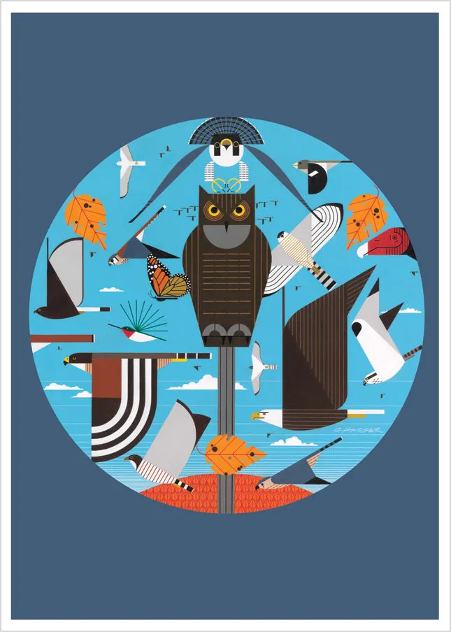 Pomegranate Charley Harper Wings kortmappe 10 kort fugle