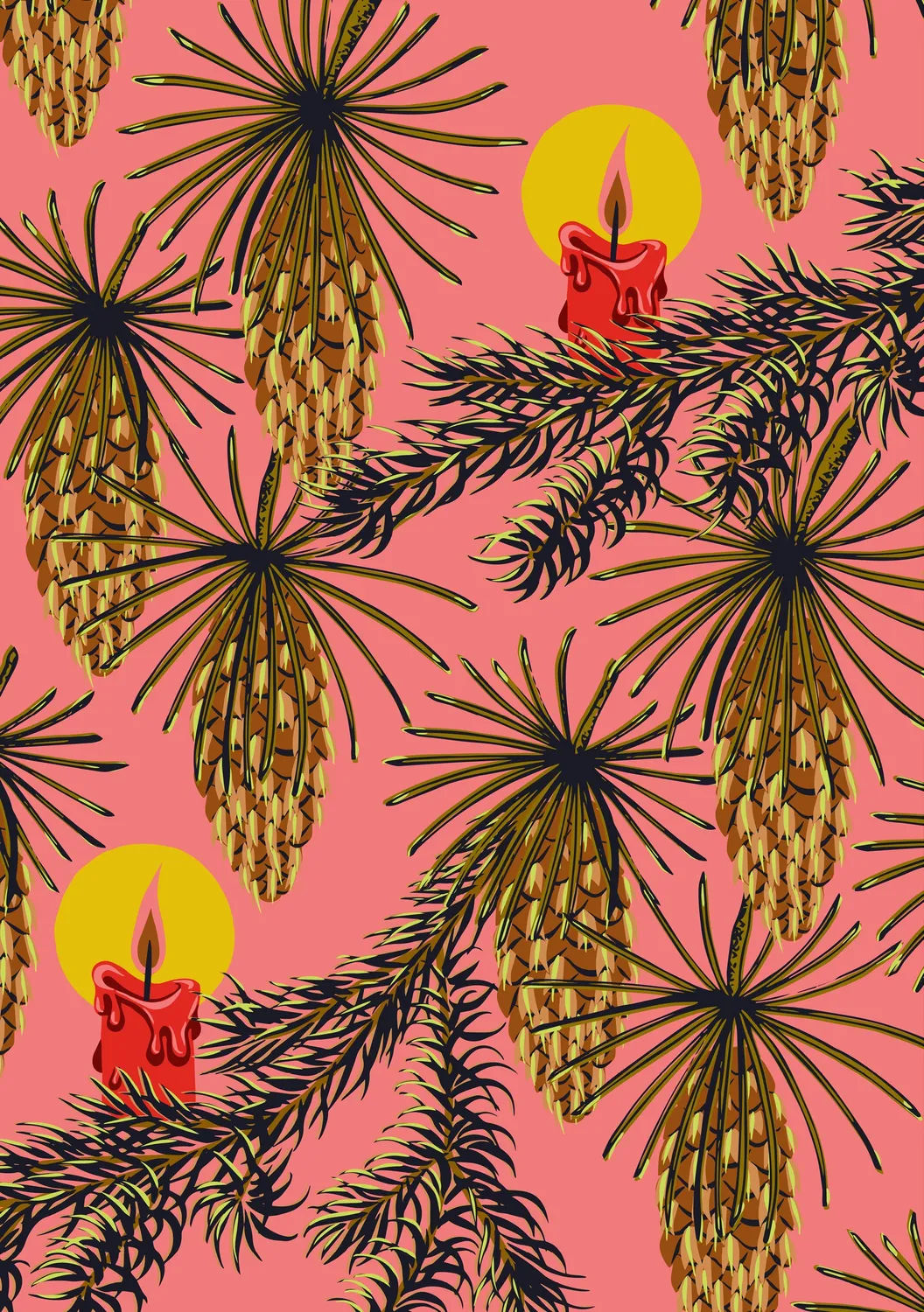 Pomegranate Kate Blairstone Candle & Cone julekort 24 stk