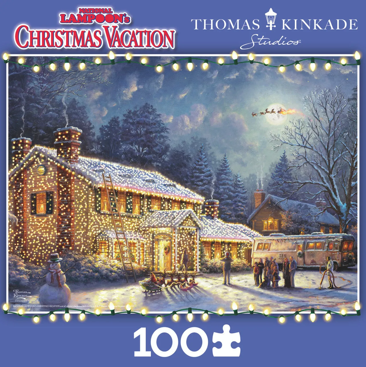 Ceaco Thomas Kinkade Christmas Vacation V2 puslespil 100 brikker jul