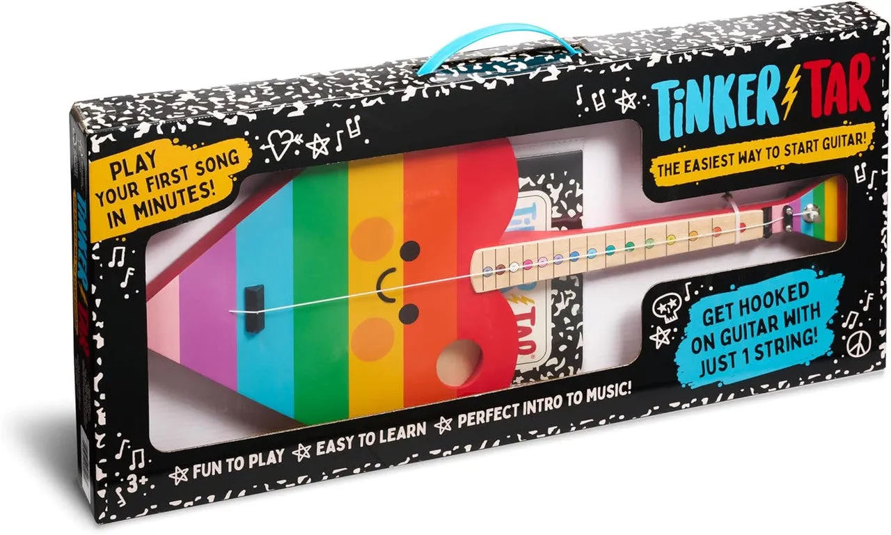 TinkerTar Rainbow Heart børneguitar 1 streng regnbue