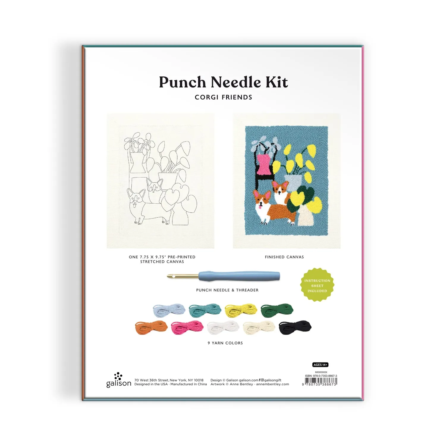 Good Puzzle Co. Corgi Friends punch needle sæt broderi