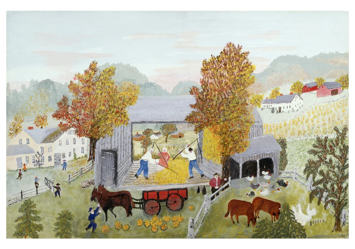 Pomegranate Grandma Moses brevkortsæt landskaber
