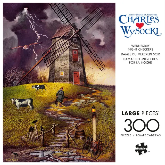 Buffalo Games Charles Wysocki Wednesday Night Checkers puslespil 300