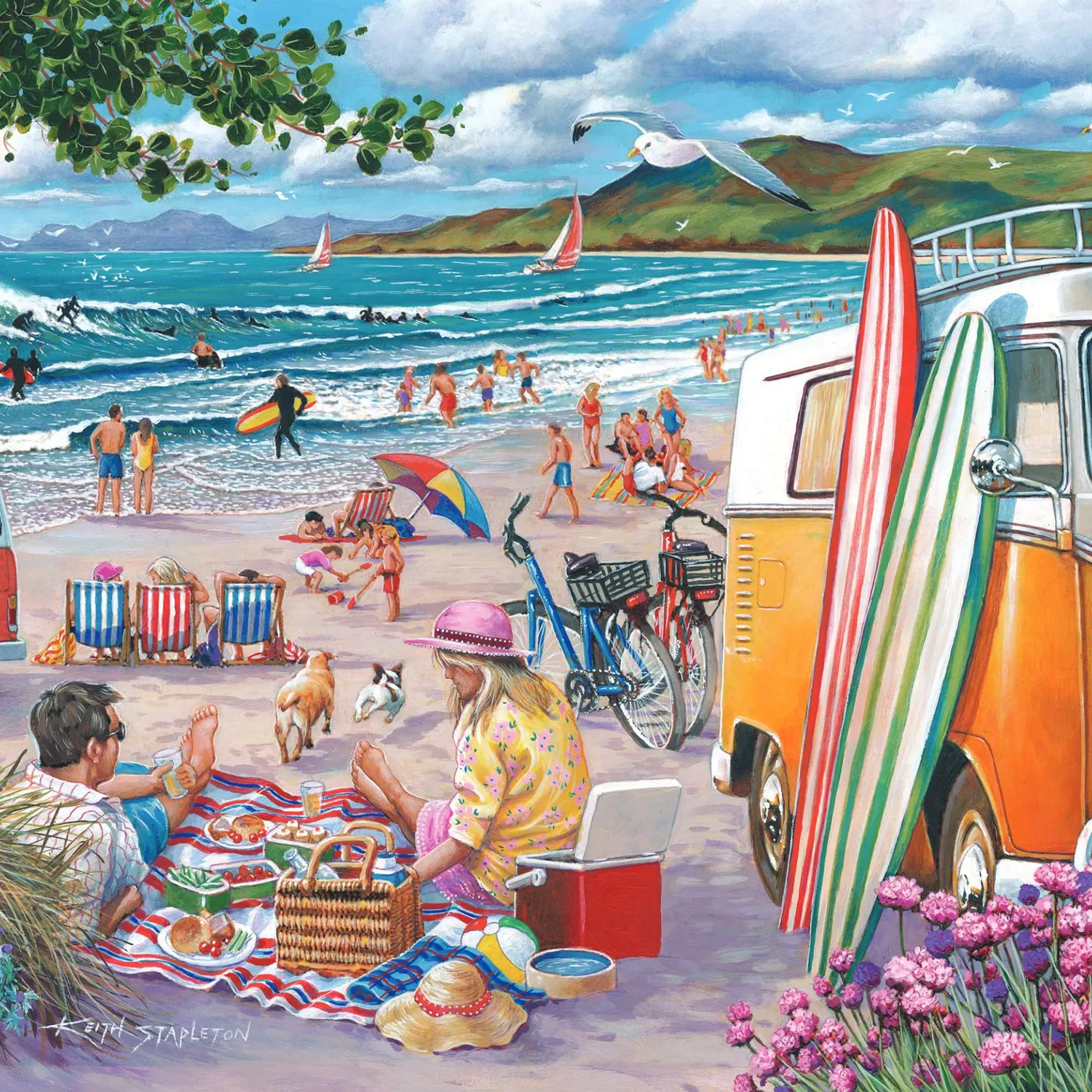 House of Puzzle Wish You Were Here 1000 puslespil strand