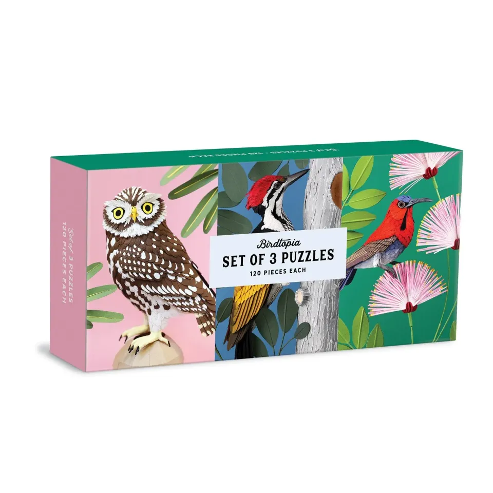 Good Puzzle Co. Birdtopia puslespil sæt 3x120 fugle