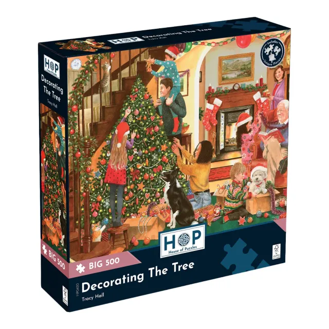 House of Puzzle BIG Decorating The Tree puslespil 500 brikker jul