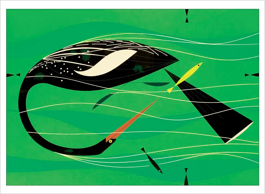 Pomegranate Birds by Charley Harper postkortbog 30 stk fugle