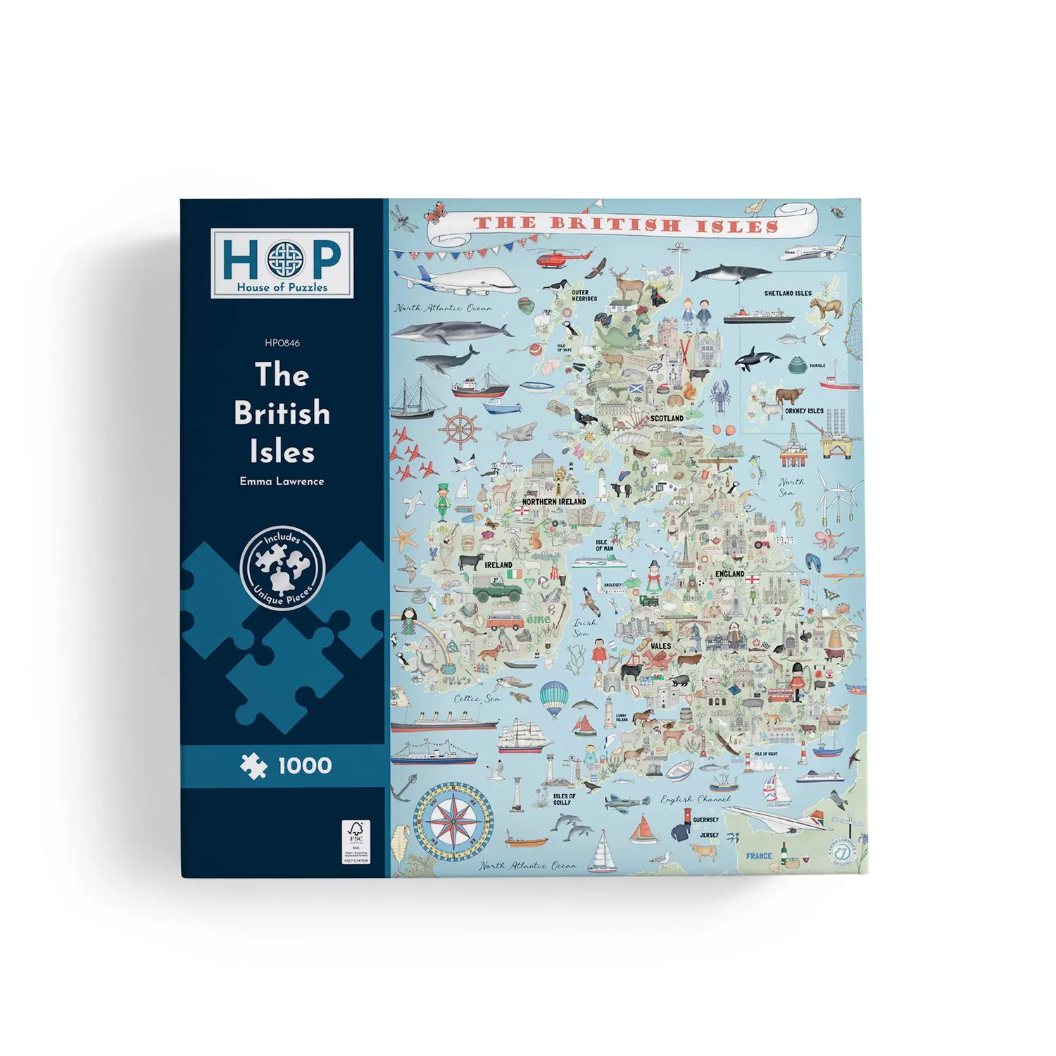 House of Puzzle The British Isles puslespil 1000 kortmotiv