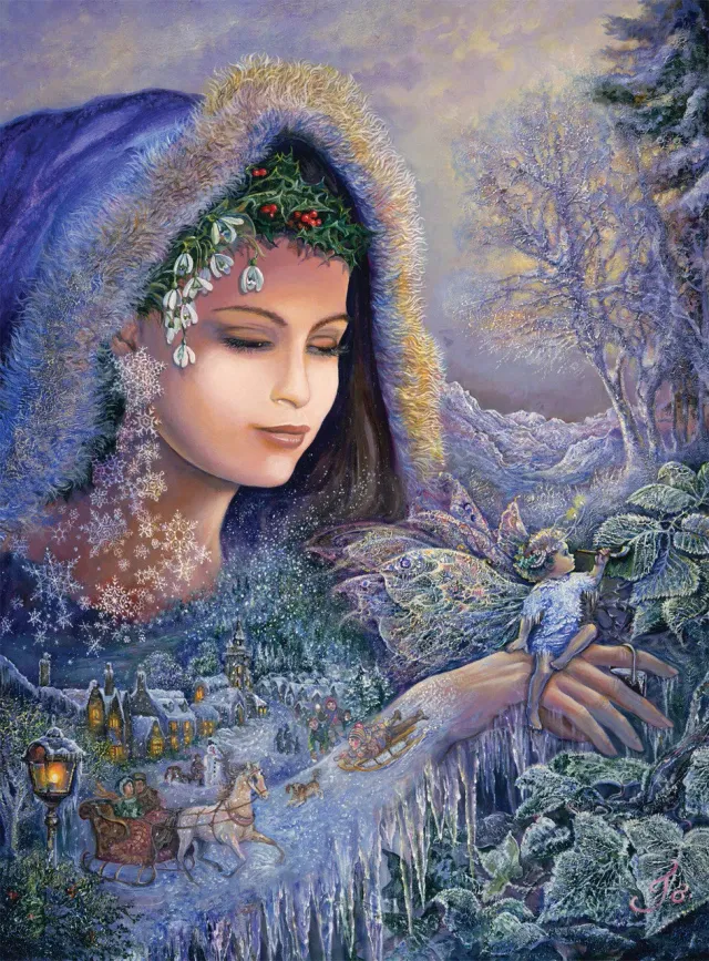 Buffalo Games Josephine Wall Spirit of Winter puslespil 1000 brikker glitter