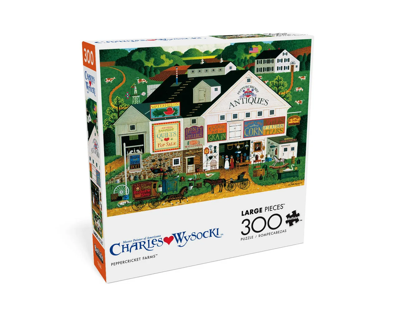 Buffalo Games Charles Wysocki Peppercricket Farms puslespil 300 store brikker