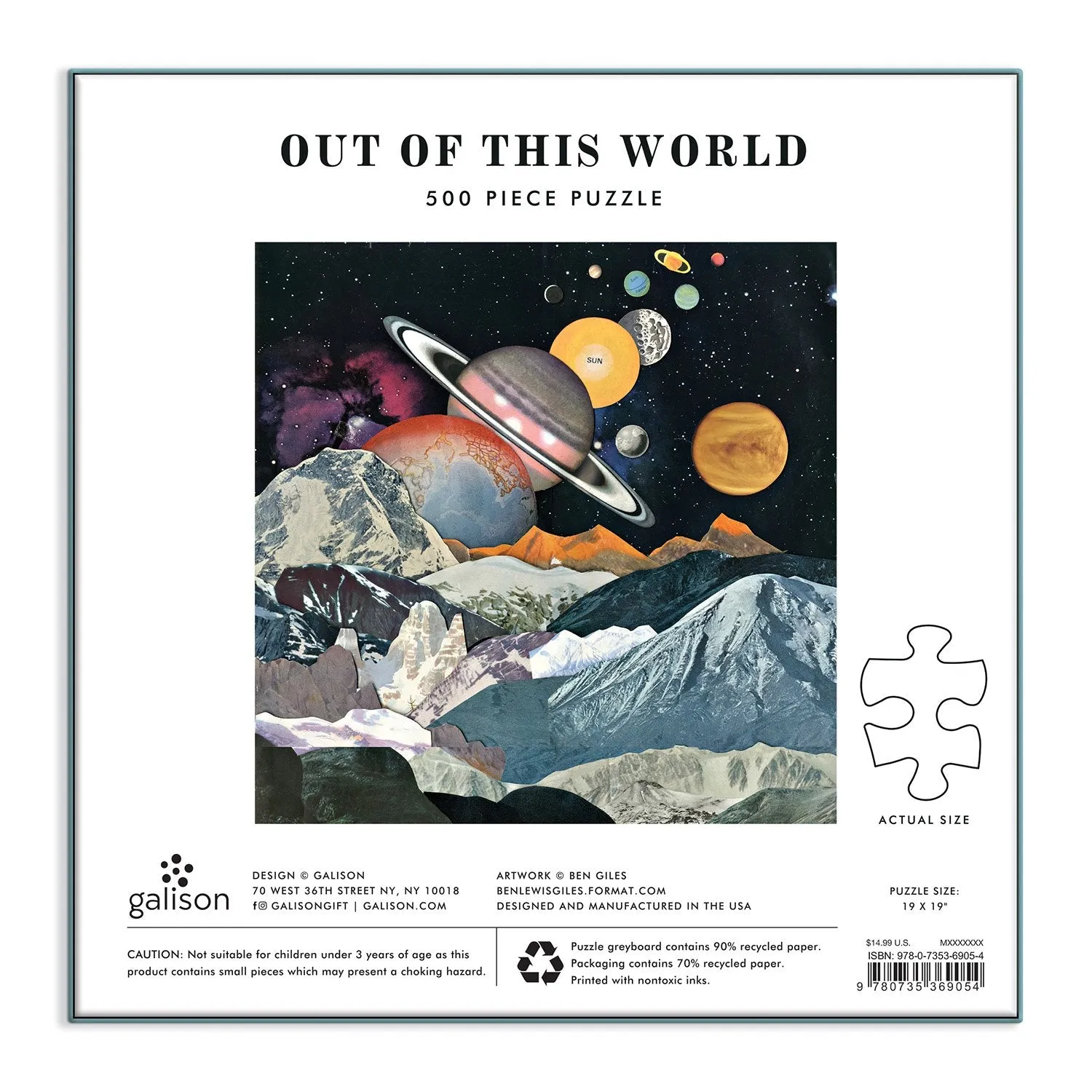 Galison Out of this World puslespil 500 brikker rum