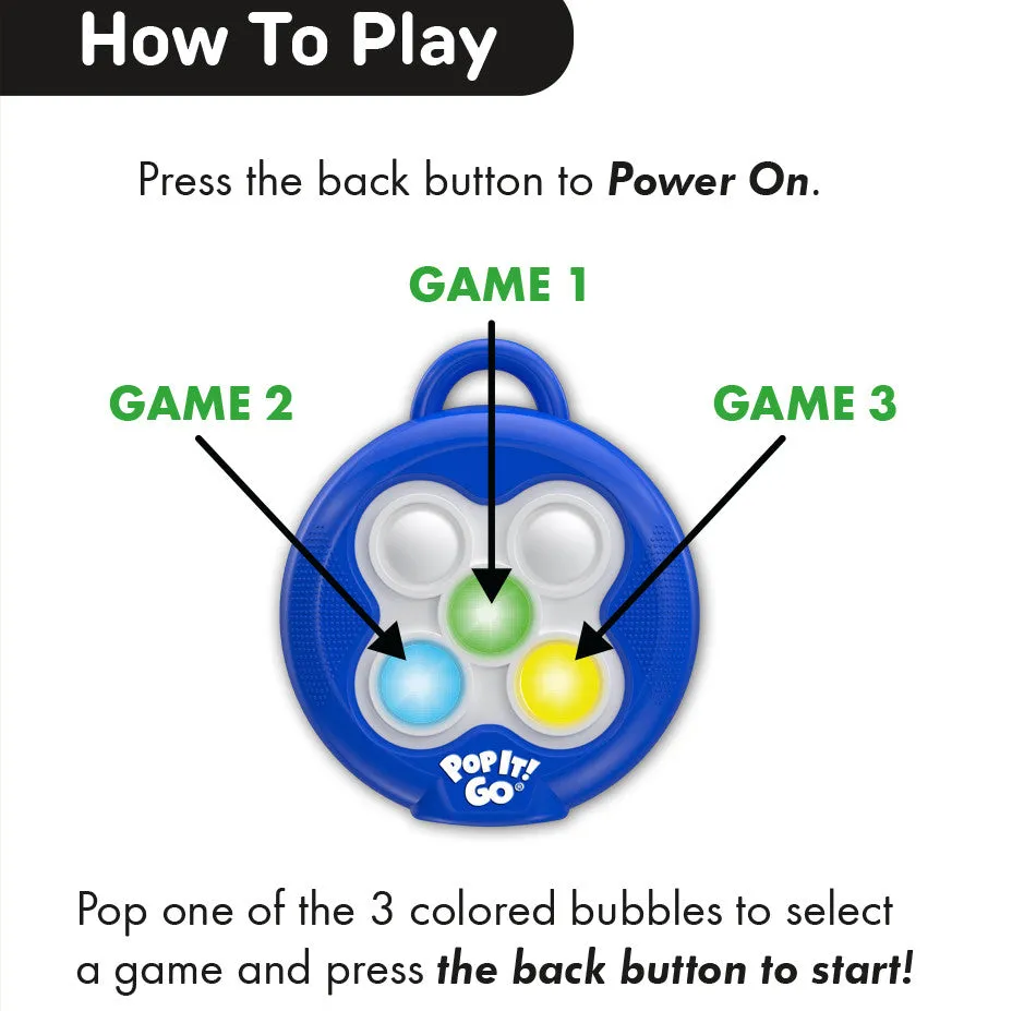 Buffalo Games Pop It Go fidgetspil med lys rejsevenlig