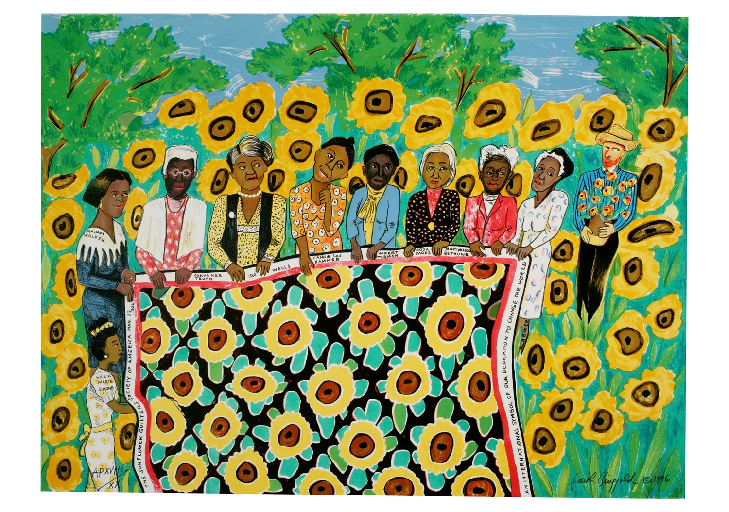 Pomegranate Faith Ringgold kortæske 20 brevkort quiltkunst
