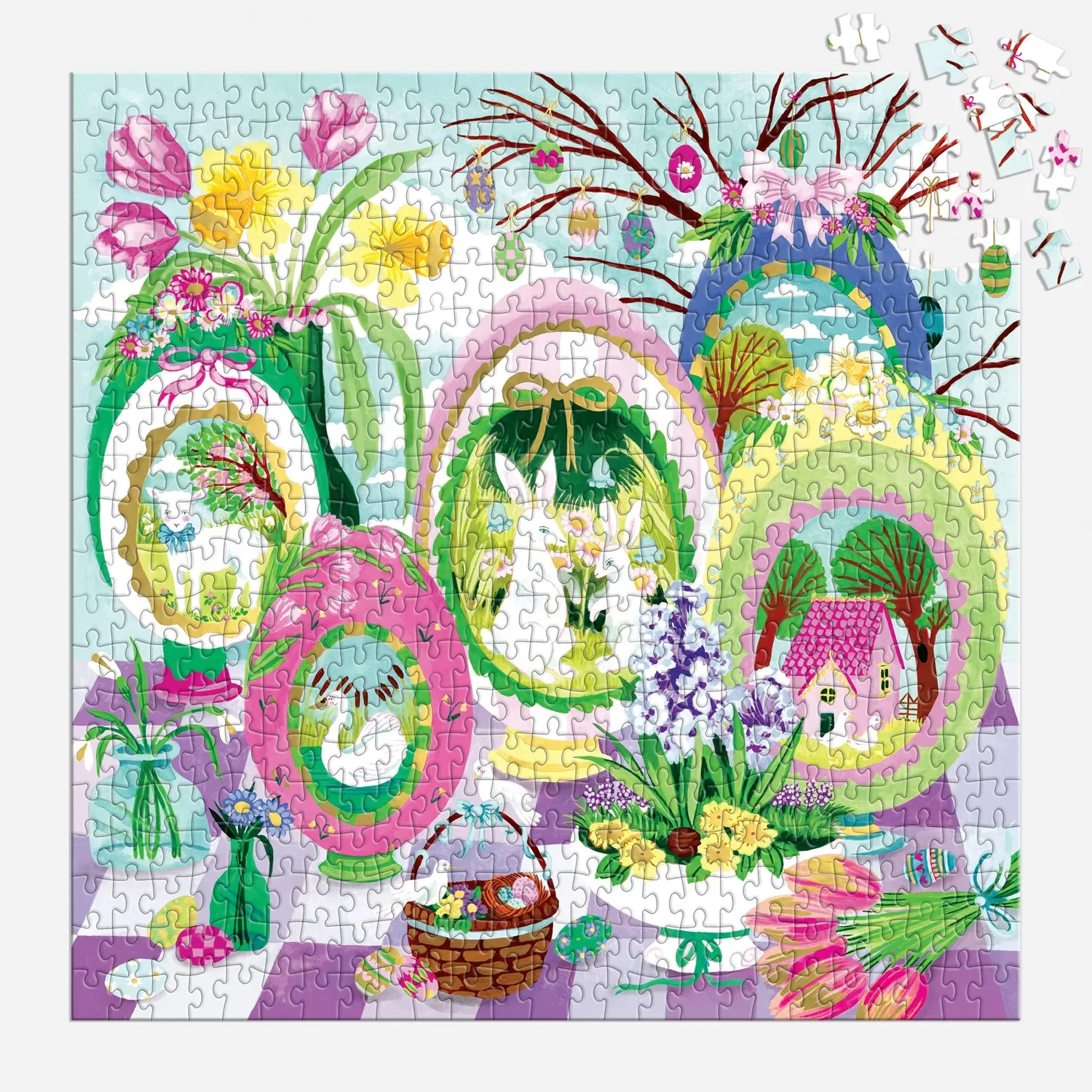 Good Puzzle Co. Windows to Spring puslespil 500 brikker foil påske