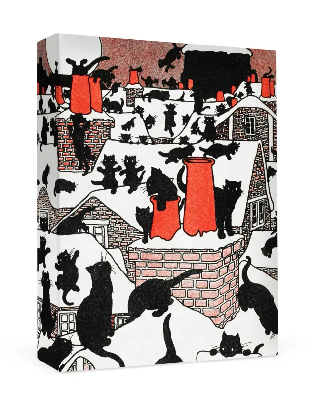 Pomegranate Charles Robinson Black Cat julekort små katte