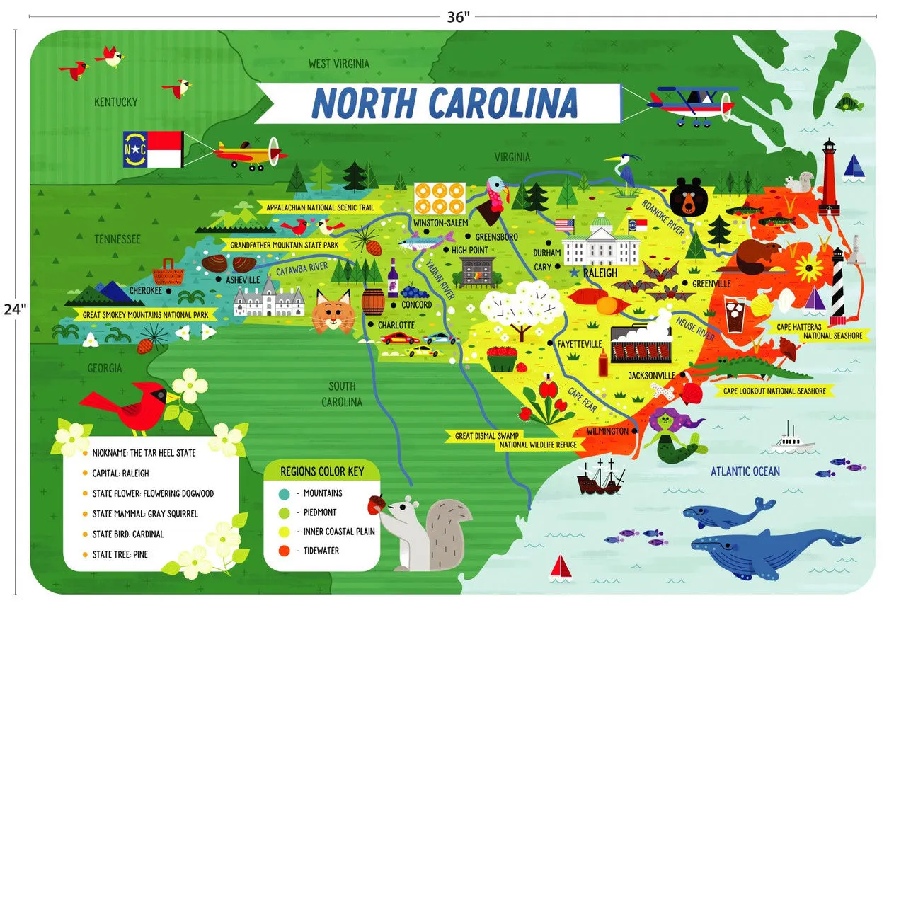 Little Buffalo North Carolina gulvpuslespil 50 brikker børn 4 år