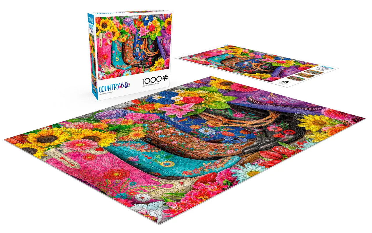 Buffalo Games Country Life Cowgirl Colors puslespil 1000 brikker