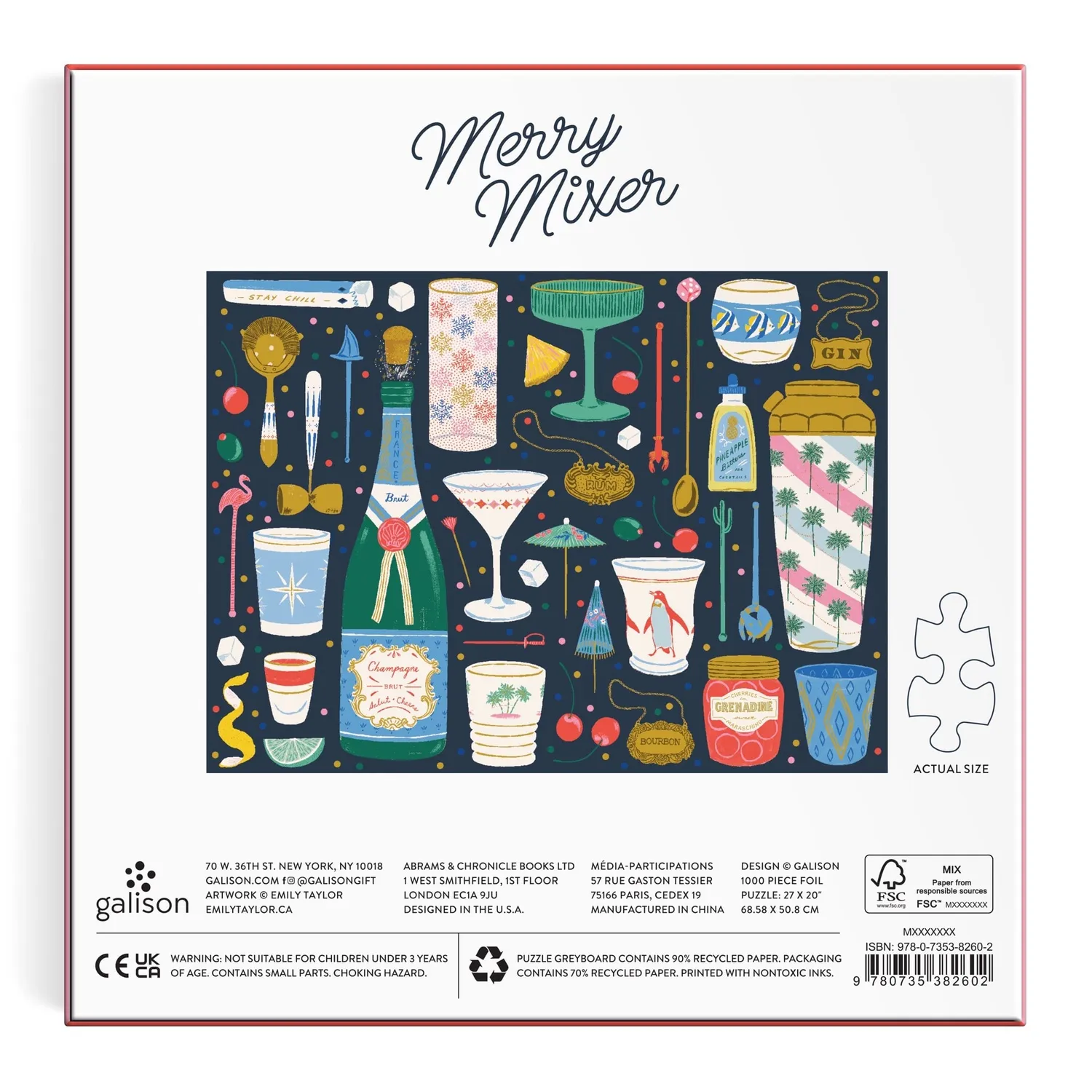 Galison Merry Mixer 1000 foliepuslespil jul
