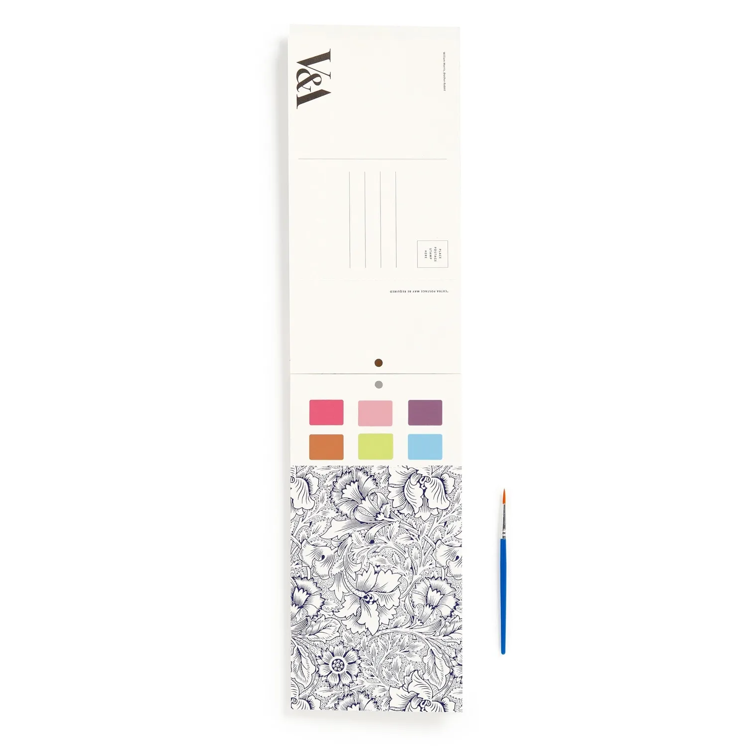 Galison William Morris Paint-In malesæt 6 kort blomster