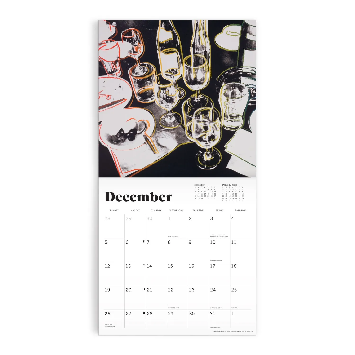 Good Puzzle Co. Andy Warhol 12 x 12 Wall Calendar 2027 vægkalender pop art