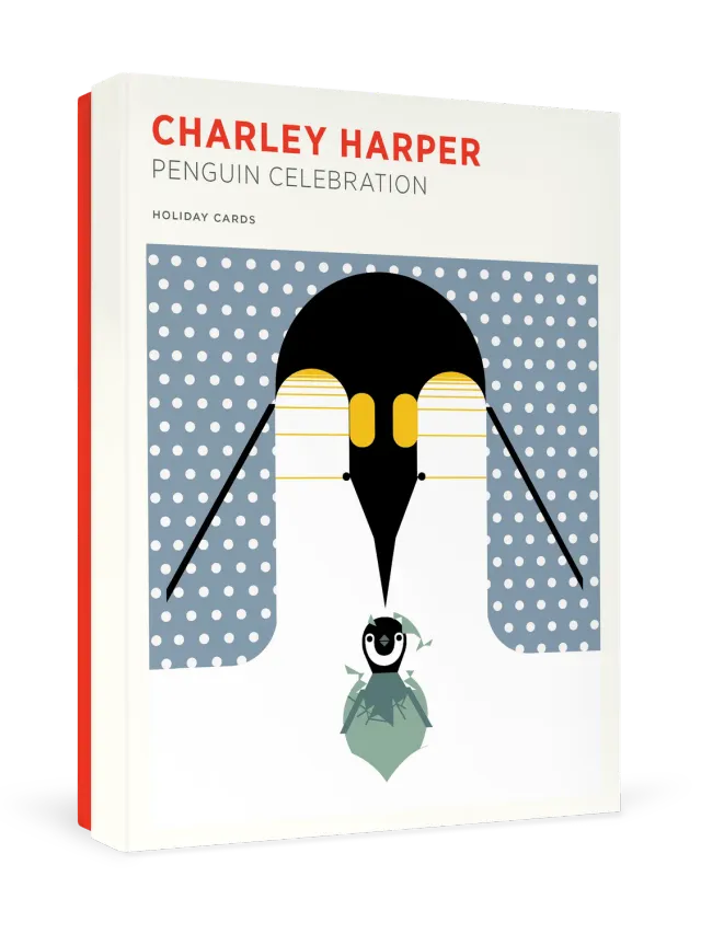 Pomegranate Charley Harper Penguin Celebration julekort 20 stk