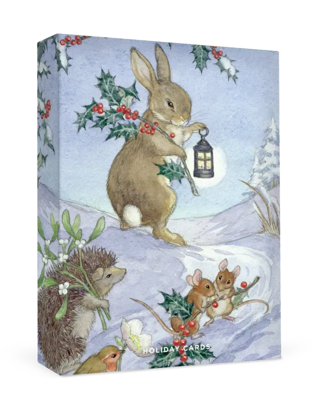 Pomegranate Molly Brett Christmas Animals julekort 8-pak