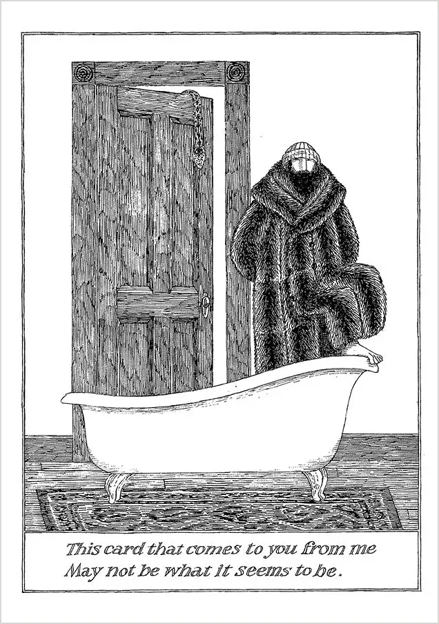 Pomegranate Edward Gorey To You from Me kort enkelt humor