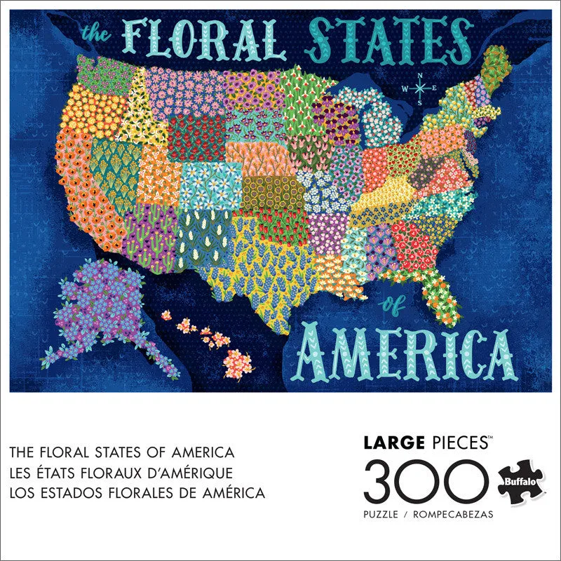 Buffalo Games The Floral States of America puslespil 300 brikker blomster