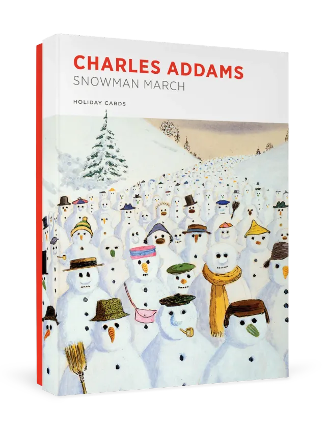 Pomegranate Charles Addams Snowman March julekort 20 stk