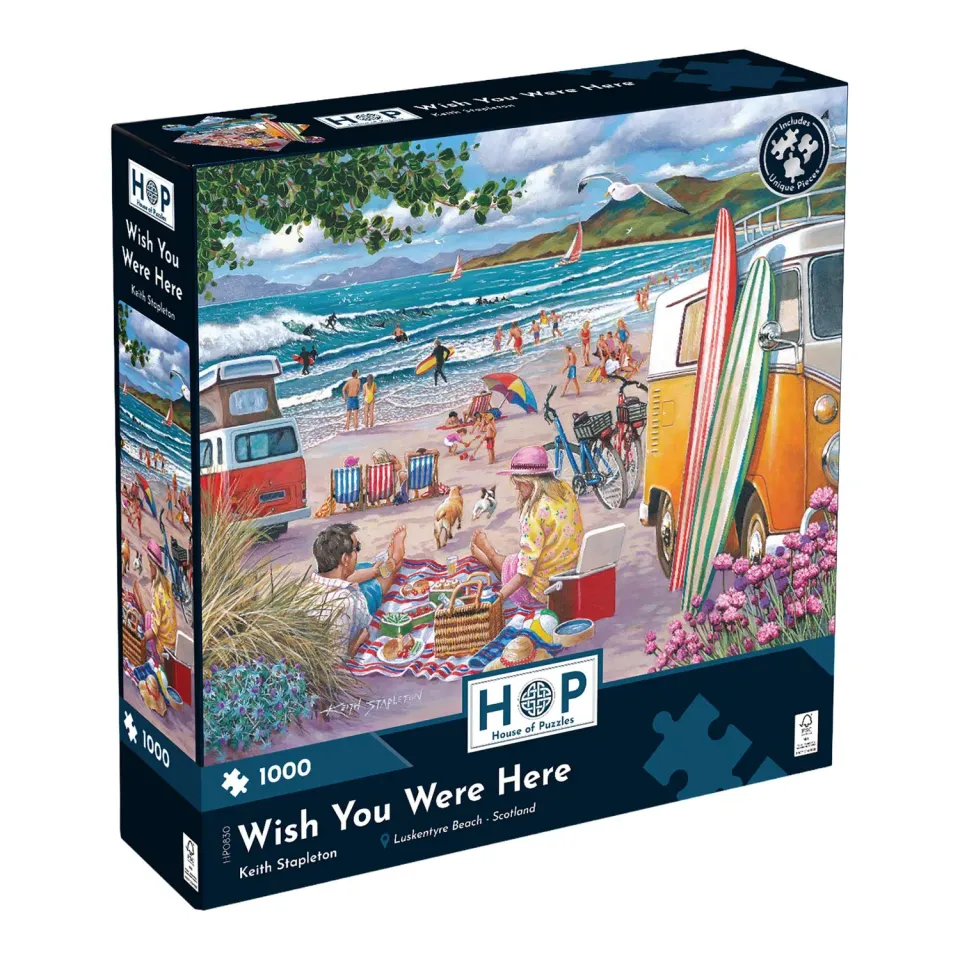 House of Puzzle Wish You Were Here 1000 puslespil strand