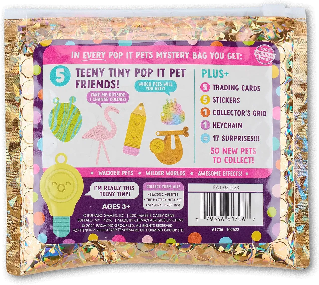 Buffalo Games Pop It Pets serie 2 fidgetlegetøj blindbag 17 dele