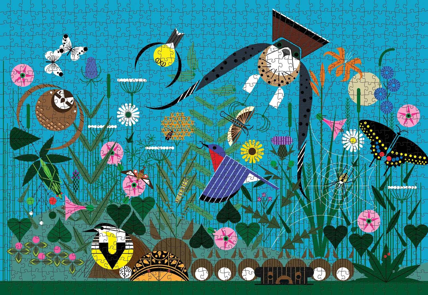 Pomegranate Charley Harper Wild Summer puslespil 1000 brikker