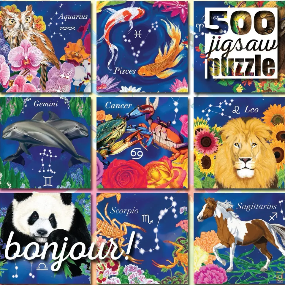 Buffalo Bonjour Botanical Zodiac puslespil 500 brikker blomst